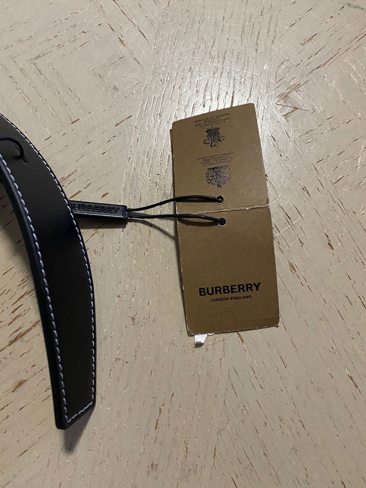 Новый мужской ремень из натуральной кожи Burberry TB Grain Черный 105/42 Италия