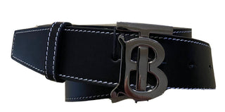 Neuer Burberry TB Grain Herren-Gürtel aus echtem Leder, Schwarz, 105/42, Italien
