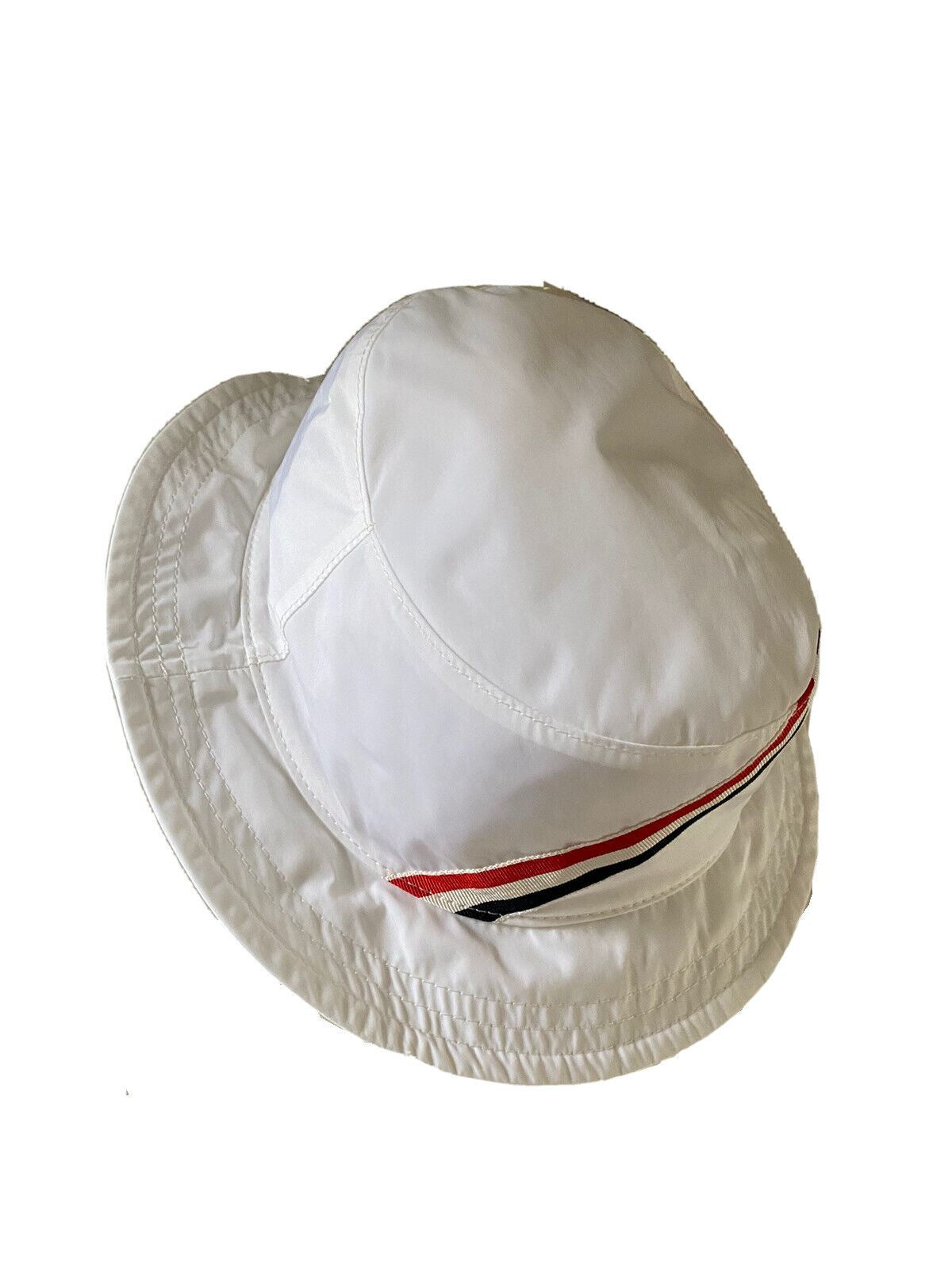 NWT Thom Browne Classic Nylon Bucket Hat White Size M Italy