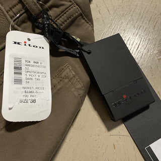 Neu mit Etikett: 1102 $ Kiton Herren-Jeanshose Slim Fit DK Tan 38 US