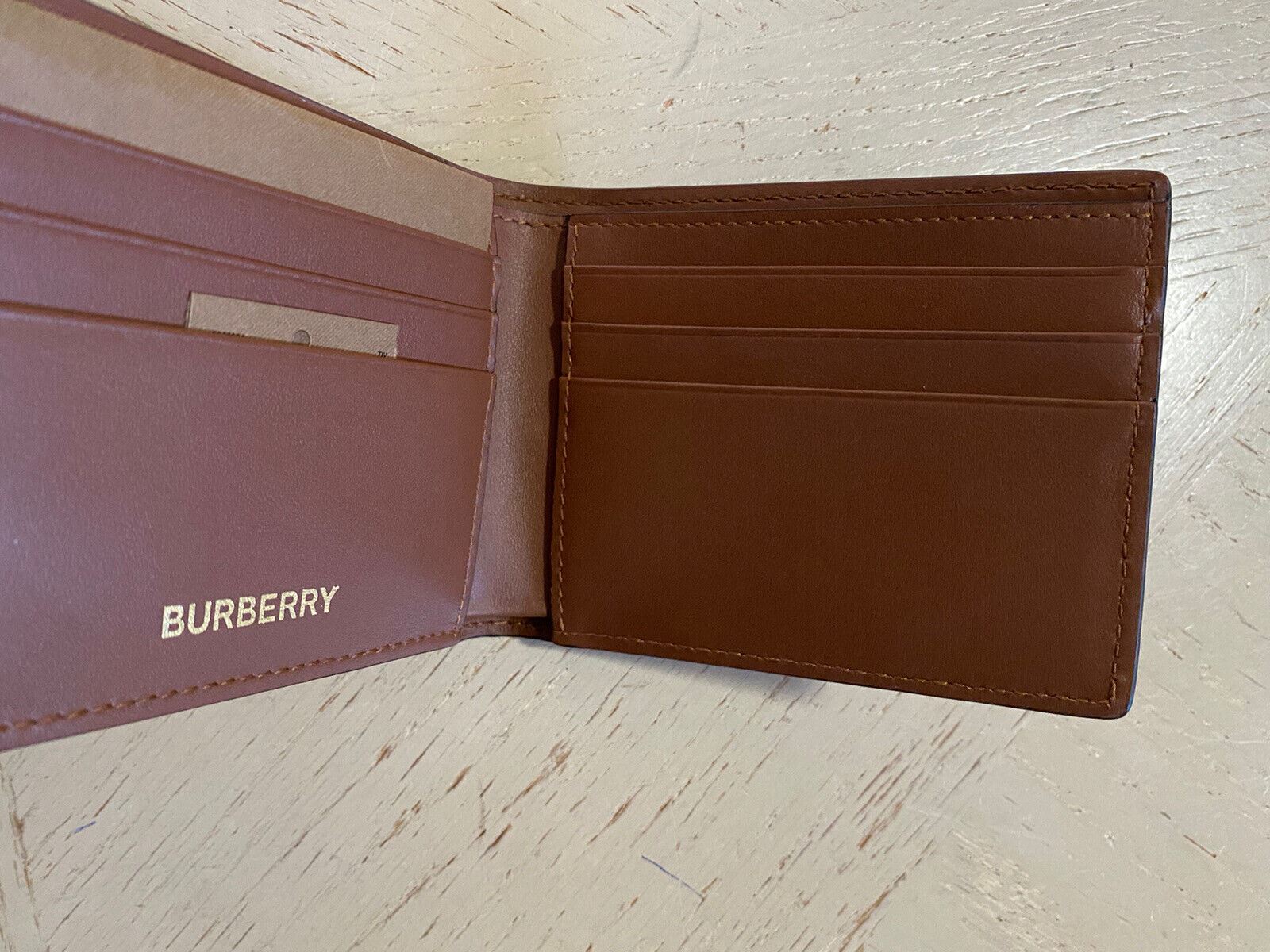 Neue Burberry TB Monogram Bi-Fold Wallet BRIDLE BROWN Italien