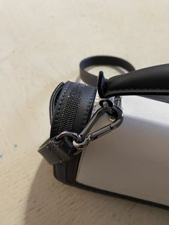 Neu $2495 Brunello Cucinelli Umhängetasche aus Leder mit Monili-Besatz Creme/Schwarz