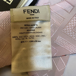 New Fendi Fun Fair Silk Twilly Scarf FF Monogram Black/Multicolor Italy
