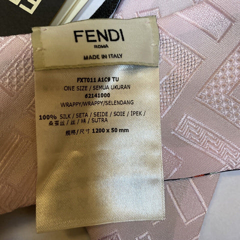 Neuer Fendi Fun Fair Seiden-Twilly-Schal FF-Monogramm Schwarz/Mehrfarbig Italien