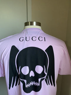 Neues Gucci Herren-Kurzarm-Übergroßes T-Shirt Lila/Lila Größe XS Italien