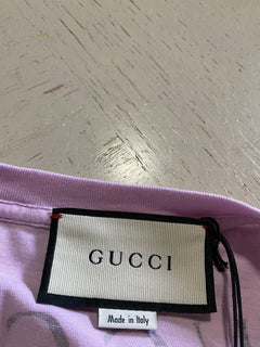 Neues Gucci Herren-Kurzarm-Übergroßes T-Shirt Lila/Lila Größe XS Italien