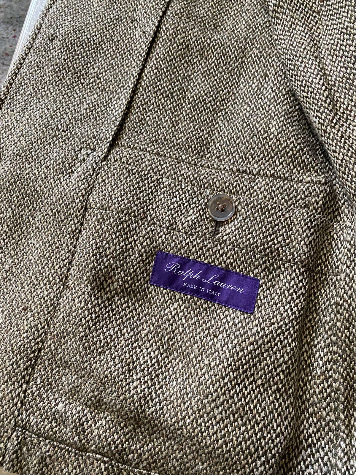 Neu$1495 Ralph Lauren Purple Label Herrenjacke Mantel Beige Größe 40 US/50 Eu Italien