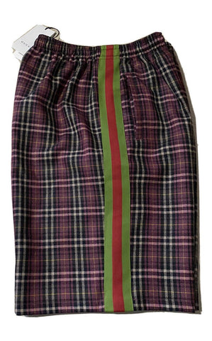 NWT $1400 Мужские брюки Gucci поверх корзины Короткие виноградные/черные Размер 32 США/48 ЕС