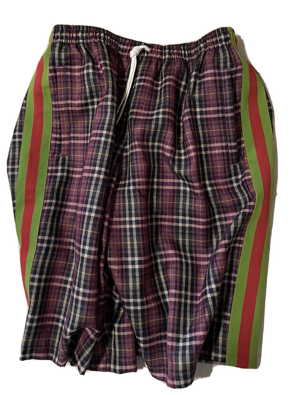NWT $1400 Мужские брюки Gucci поверх корзины Короткие виноградные/черные Размер 32 США/48 ЕС