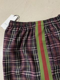 Neu mit Etikett: 1400 $ Gucci Men Over Basket Hose Short Vineyard/Black Side 36 US