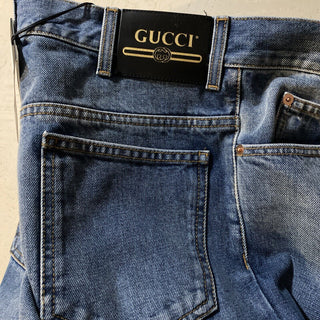 Neu mit Etikett: 1300 $ Gucci Herrenjeans Jeanshose Blau 32 US Italien