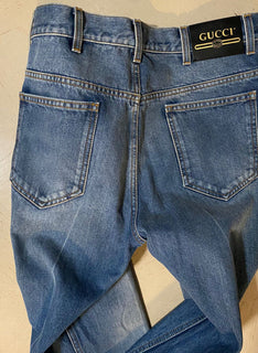 Neu mit Etikett: 1300 $ Gucci Herrenjeans Jeanshose Blau 32 US Italien
