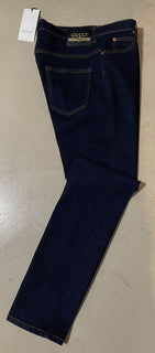NWT $1100 Gucci Men Softened Washed Denim Slim Fit Jeans Pants DK Blue 32 US