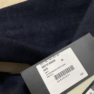 NWT $1100 Gucci Men Softened Washed Denim Slim Fit Jeans Pants DK Blue 32 US