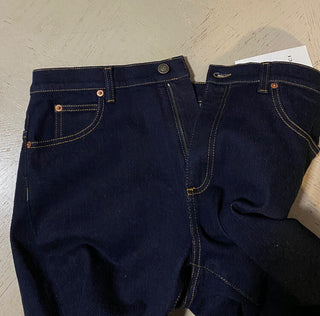 NWT $1100 Gucci Men Softened Washed Denim Slim Fit Jeans Pants DK Blue 32 US