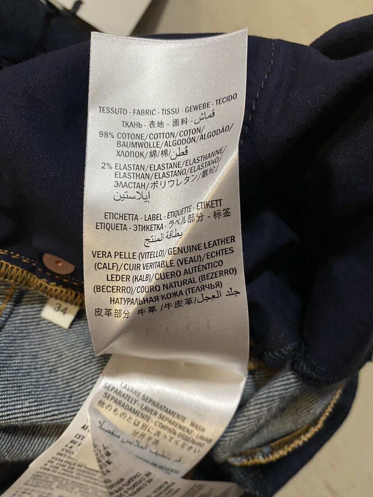 NWT $1100 Gucci Men Softened Washed Denim Slim Fit Jeans Pants DK Blue 32 US
