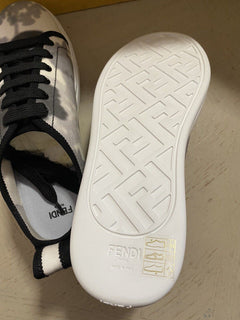 NIB Fendi Damen Sneakers Fendi Monogram Schuhe Schwarz/Natur 7/37