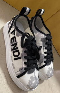 NIB Fendi Damen Sneakers Fendi Monogram Schuhe Schwarz/Natur 7/37