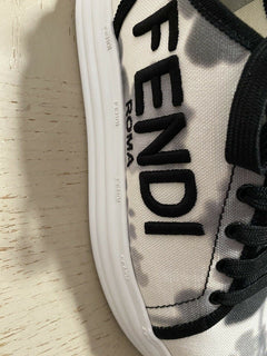 NIB Fendi Damen Sneakers Fendi Monogram Schuhe Schwarz/Natur 7/37
