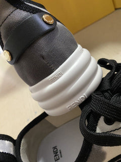 NIB Fendi Damen Sneakers Fendi Monogram Schuhe Schwarz/Natur 7/37