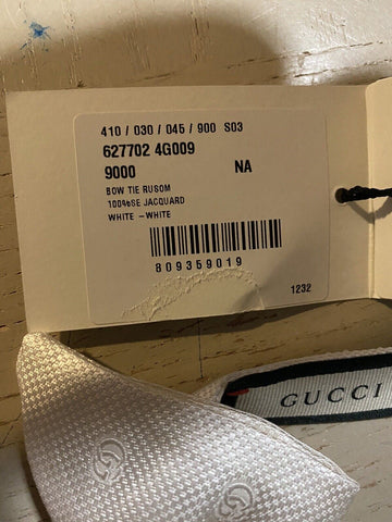 New  Gucci Silk  Bow Tie GG Monogram While Made in Italy