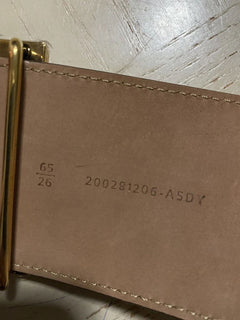 Neu 890 $ Fendi Herren FF Logo Ledergürtel Eisweiß 26/65 Italien