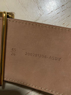 Neu 890 $ Fendi Herren FF Logo Ledergürtel Eisweiß 26/65 Italien