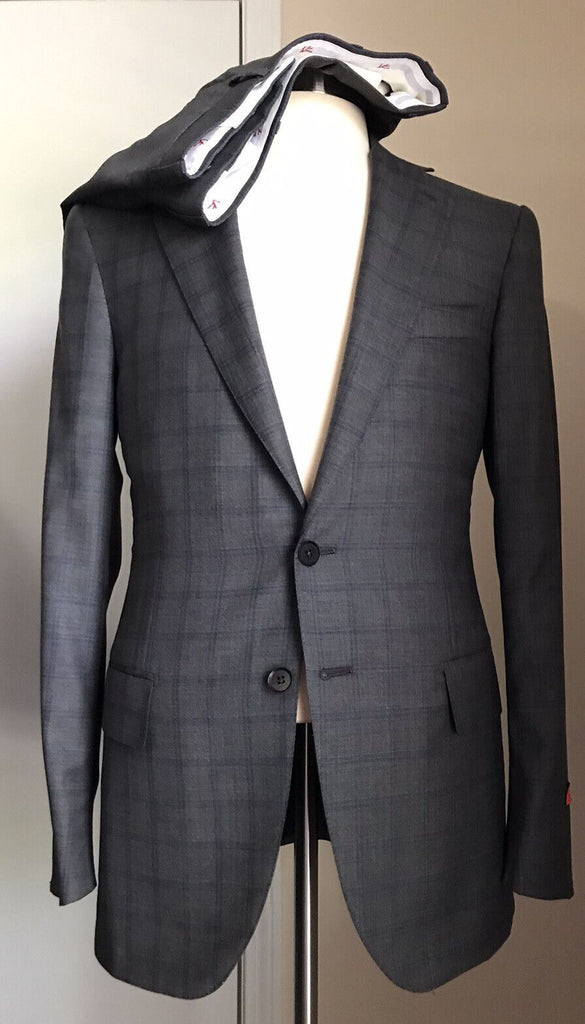 Neuer ISAIA Super 170S Woll-/Seidenanzug für 4995 $, DK-Grau, 38R US (48R Eu), Italien