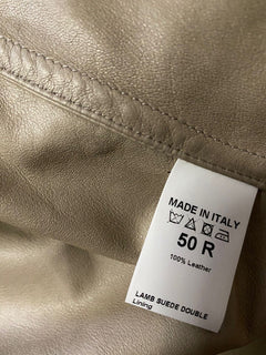 NWT $3500 Isaia Suede Snap-Button Shirt Dark Beige Size M US ( 50 Eu ) Italy