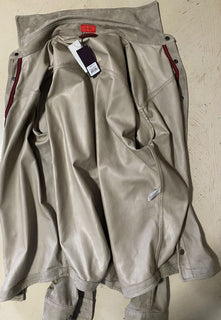 NWT $3500 Isaia Suede Snap-Button Shirt Dark Beige Size M US ( 50 Eu ) Italy