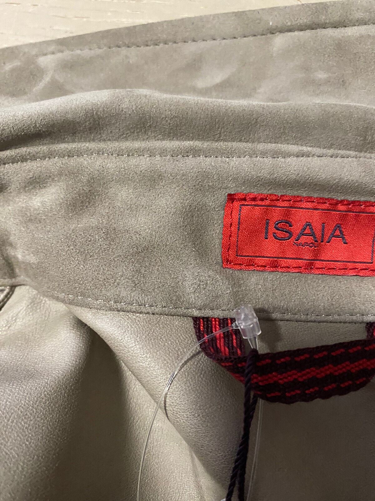 NWT $3500 Isaia Suede Snap-Button Shirt Dark Beige Size M US ( 50 Eu ) Italy