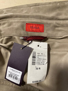 NWT $3500 Isaia Suede Snap-Button Shirt Dark Beige Size M US ( 50 Eu ) Italy