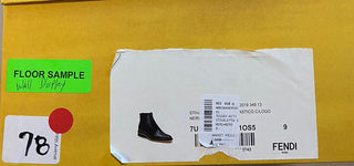 Neue 890 $ Fendi-Leder-Logo-Chelsea-Stiefel Schwarz 10 US (9 Fendi) Italien
