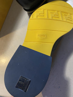 Neue 890 $ Fendi-Leder-Logo-Chelsea-Stiefel Schwarz 10 US (9 Fendi) Italien