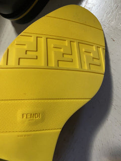 Neue 890 $ Fendi-Leder-Logo-Chelsea-Stiefel Schwarz 10 US (9 Fendi) Italien