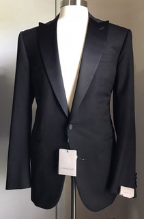 Neu $2895 Corneliani Herren-Smokinganzug aus Wolle, Schwarz, 40L US (50L Eu), Italien