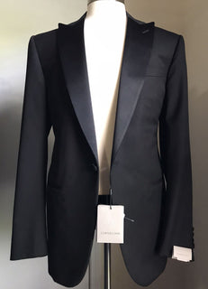 Neu $2895 Corneliani Herren-Smokinganzug aus Wolle, Schwarz, 40L US (50L Eu), Italien