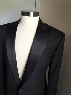 Neu $2895 Corneliani Herren-Smokinganzug aus Wolle, Schwarz, 40L US (50L Eu), Italien