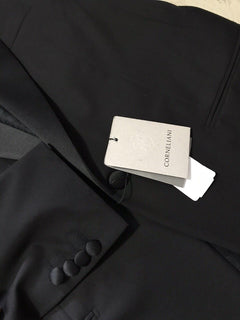 Neu $2895 Corneliani Herren-Smokinganzug aus Wolle, Schwarz, 40L US (50L Eu), Italien