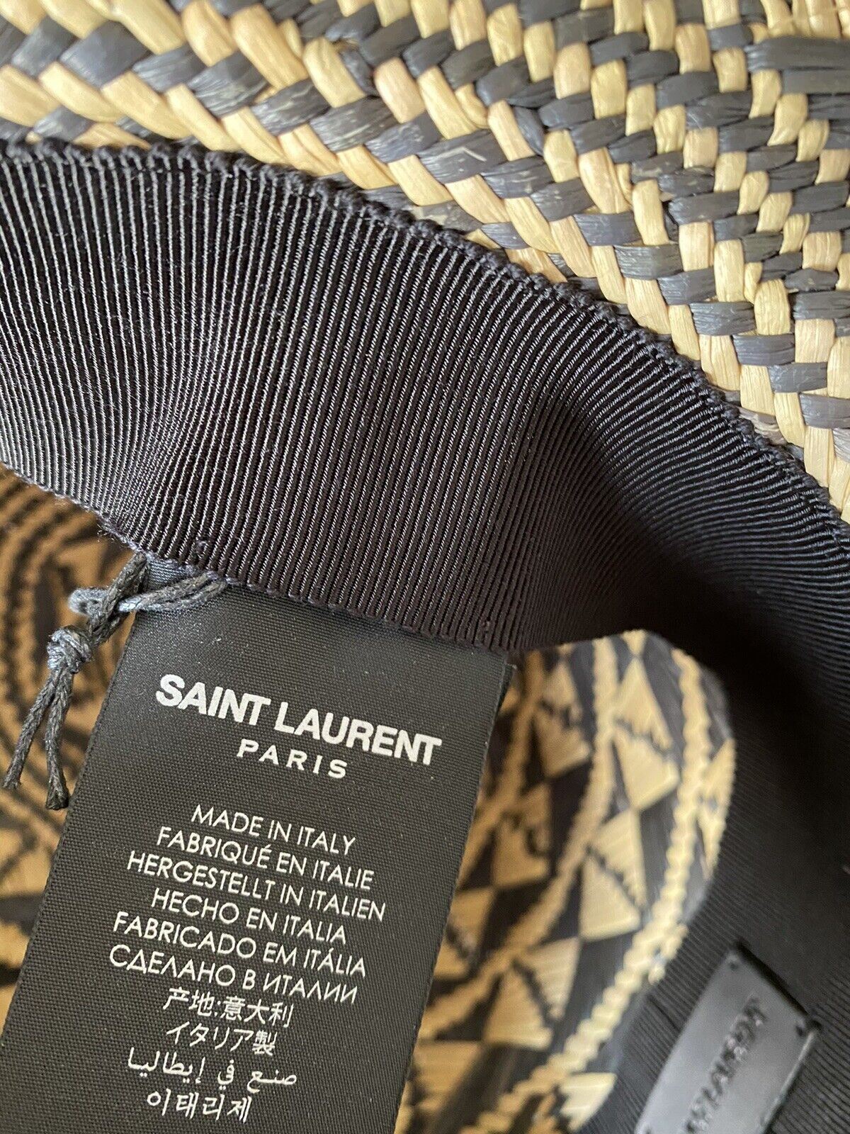 Шляпа NWT Saint Laurent Maui Бежевый/Черный размер 59 (XL) Италия