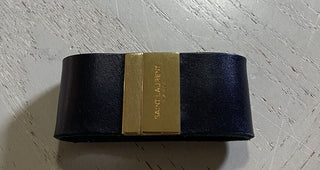 Женский браслет NWT Saint Laurent Id из гладкой кожи и металла черного цвета, размер M