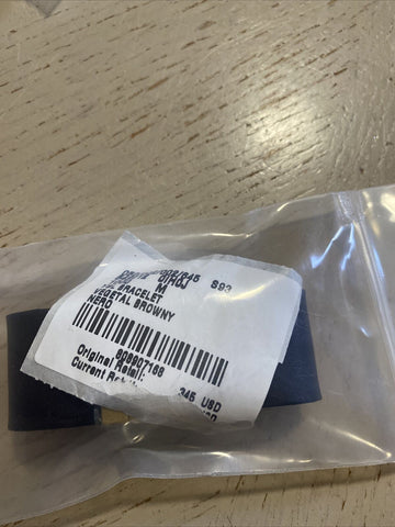 NWT  Saint Laurent Women Id Braselet In Smooth Leather and Metal Black Size M