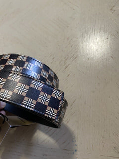 Neuer Burberry Mack Check Ledergürtel Beige 85/34 Italien