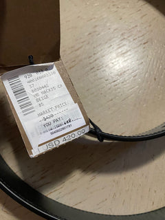 Neuer Burberry Mack Check Ledergürtel Beige 85/34 Italien