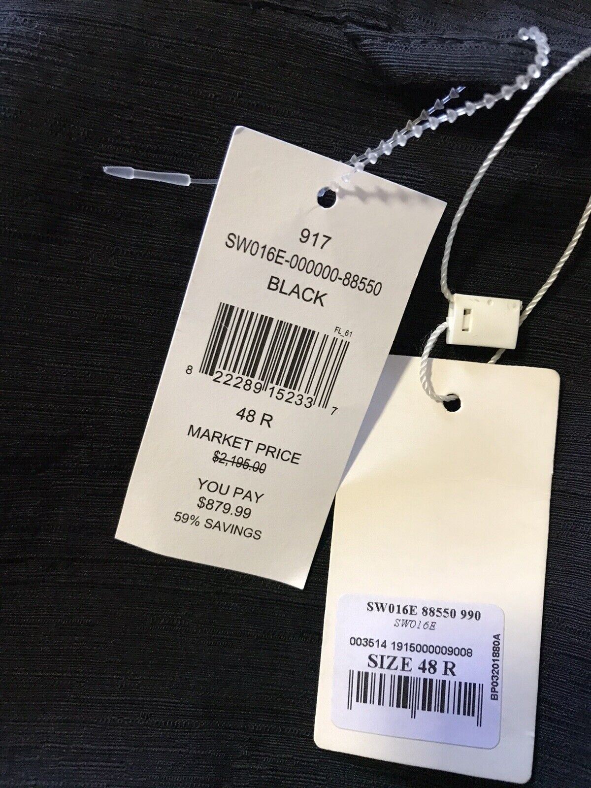 Neu mit Etikett: 2195 $ Eidos strukturierter, stilvoller Jackenmantel für Herren, Schwarz, 38 US (48 Ei), Italien