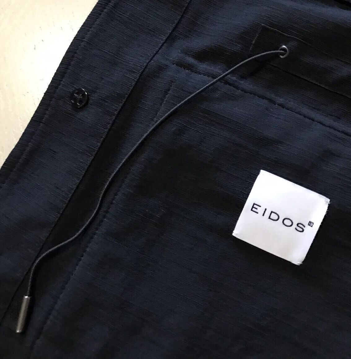 Neu mit Etikett: 2195 $ Eidos strukturierter, stilvoller Jackenmantel für Herren, Schwarz, 38 US (48 Ei), Italien