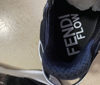 Neue $920 Fendi Herren Flow FF Vertigo Mix Media Sneakers Trasp. Schwarz 8 US/7 Fendi