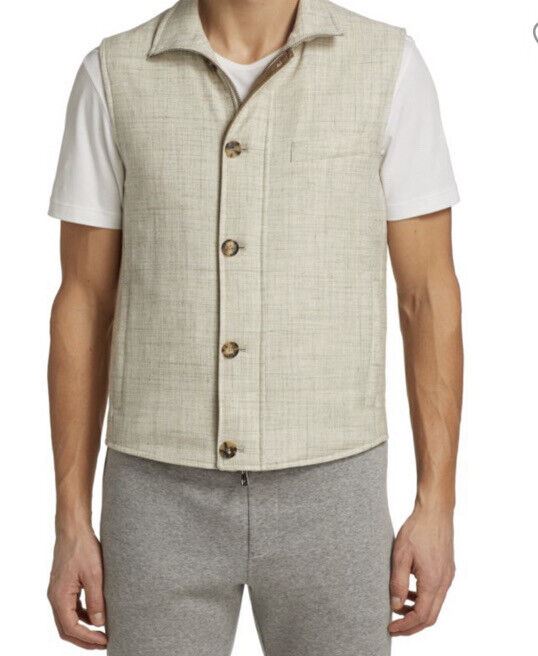 Neue 2500 $ Isaia Herrenweste Gilet Beige 42 US (52 Eu) Italien