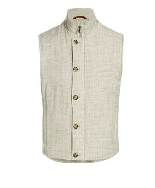 New $2500 Isaia Mens Vest Gilet Beige 42 US ( 52 Eu ) Italy