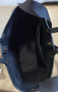 Neu $1590 TOM FORD Damen Canvas/Leder Logo Shopping Medium Tote Bag Schwarz